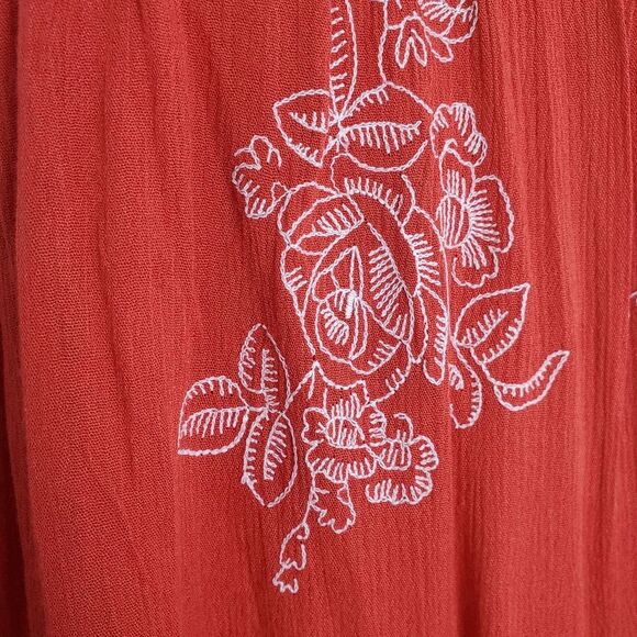 Lulu's Rust Colored Floral Embroidered Mini Dress, Size Small - Picture 5 of 9